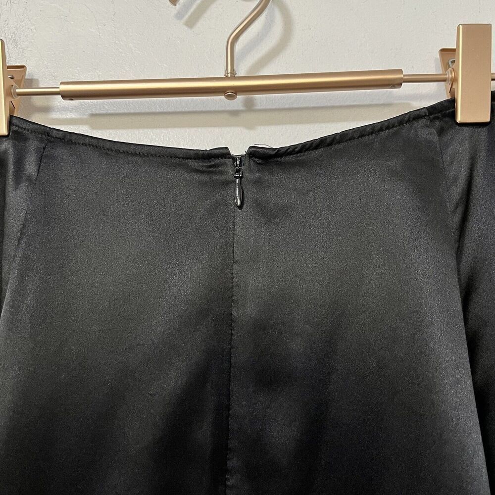 Reformaton Tallulah‎ Silk Mini Skirt Size 6 Black Feminine Gothic Waist Straps - Picture 6 of 6